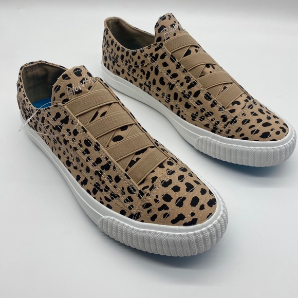 Blowfish Malibu Women’s Latte Leopard Spots Cotton Canvas Slip On Sneaker - Picture 3 of 13